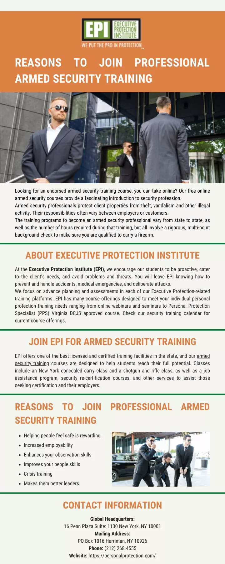 reasons to join professional armed security