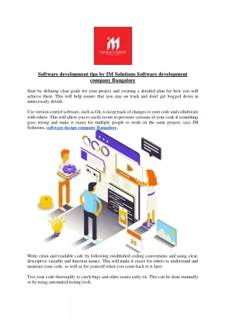 software development tips by im solutions