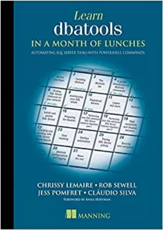 EBOOK Learn dbatools in a Month of Lunches Automating SQL server tasks with PowerShell