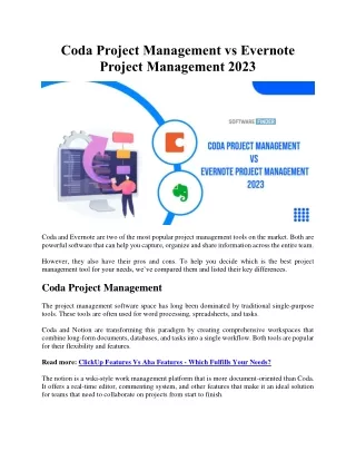 Coda Project Management vs Evernote Project Management 2023