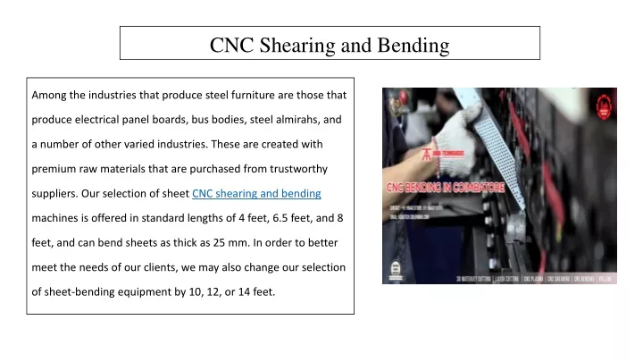 cnc shearing and bending