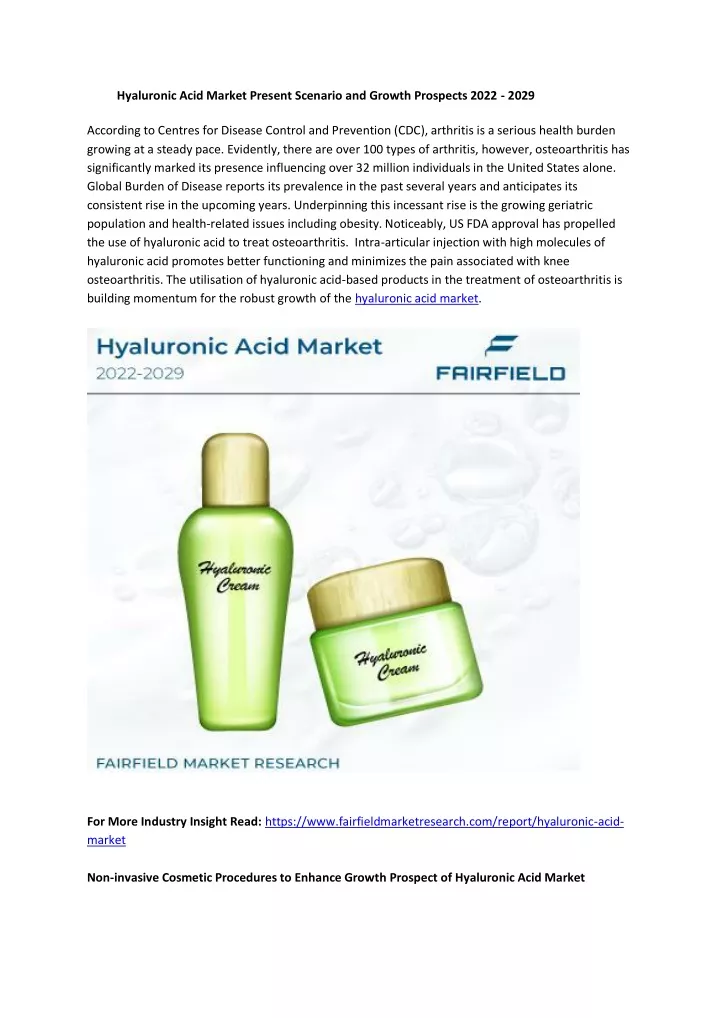 hyaluronic acid market present scenario