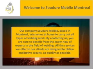 welcome to soudure mobile montreal