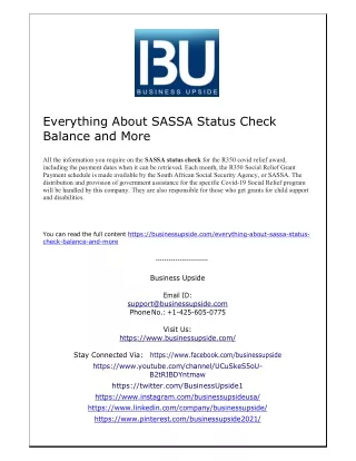 everything about sassa status check balance