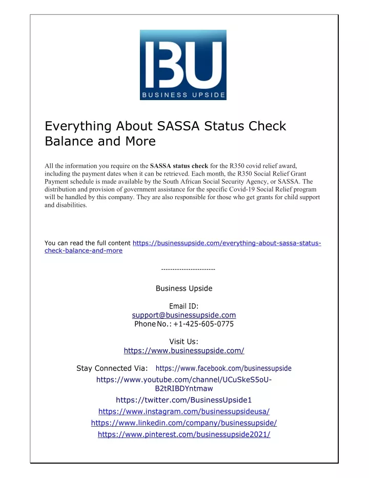 everything about sassa status check balance