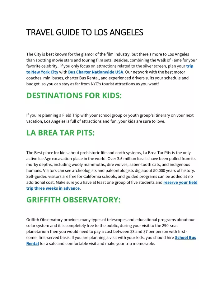 travel guide to los angeles travel guide