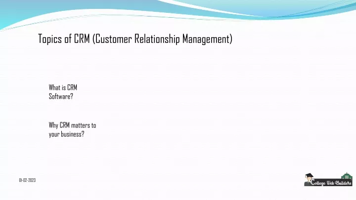 topics of crm customer relationship management