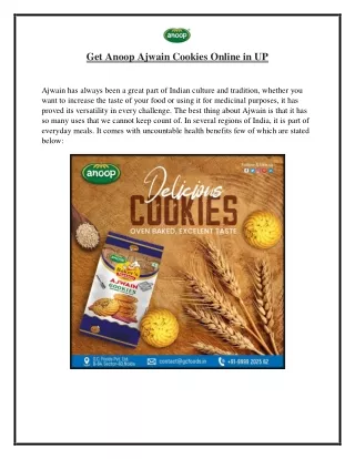 Anoop Ajwain Cookies Online in UP
