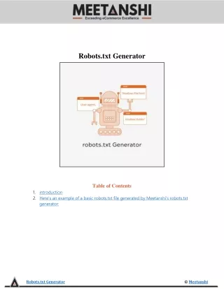 robots txt generator table of contents