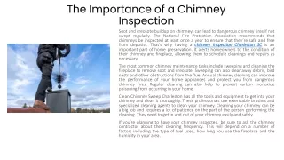 The Importance of a Chimney Inspection