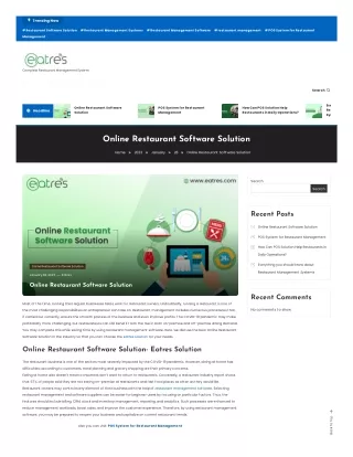 Online Restaurant Software Solution