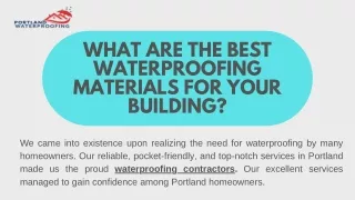 what are the best waterproofing materials