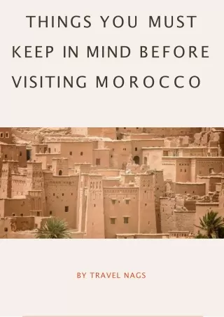 Things You Must Keep in Mind Before Visiting Morocco