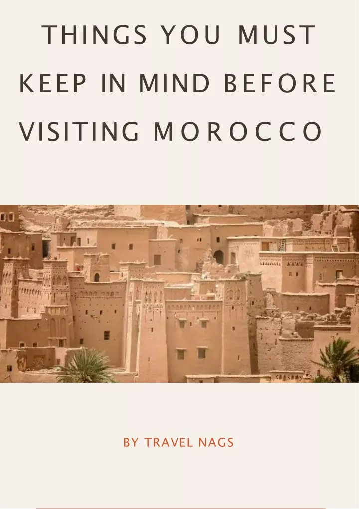 things you must keep in mind before visiting morocco