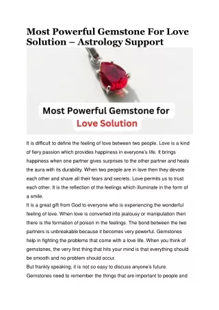Most Powerful Gemstone For Love Solution - Astrology Support (1)