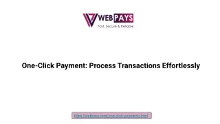 one click payment process transactions