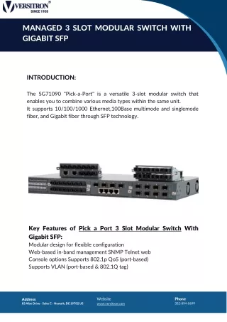 managed 3 slot modular switch with gigabit sfp