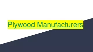 Plywood Manufacturers