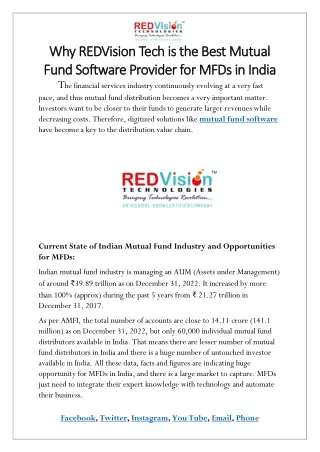 why why redvision redvision tech fund software