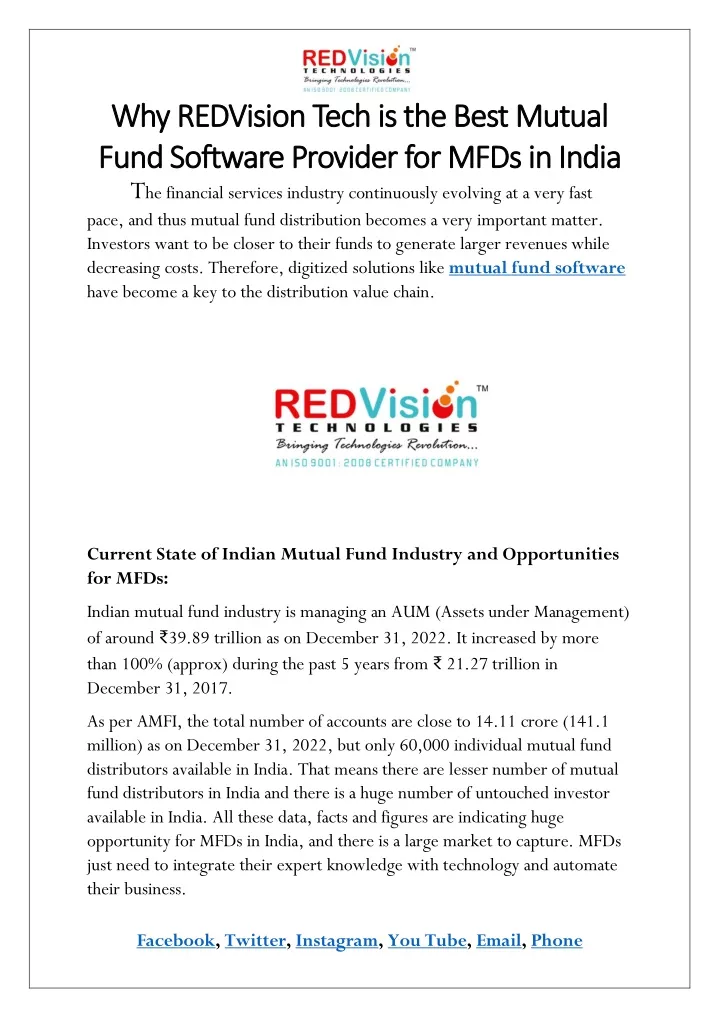 why why redvision redvision tech fund software