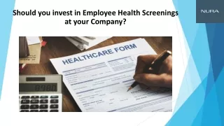 Should you invest in Employee Health Screenings at your Company?