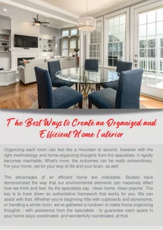 The Best Ways to Create an Organized and Efficient Home Interior Mohit Bansal Chandigarh