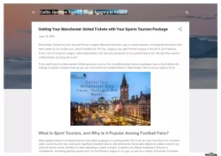 Getting Your Manchester United Tickets with Your Sports Tourism Package