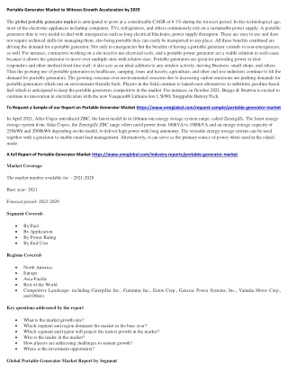portable generator market to witness growth
