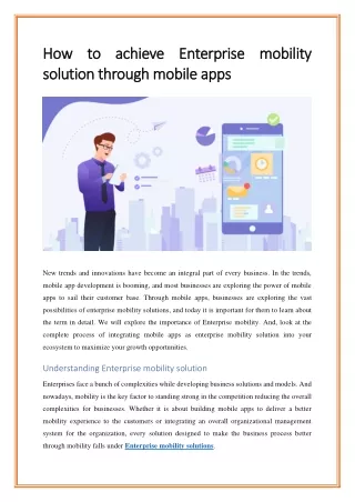 How to achieve Enterprise mobility solution through mobile apps