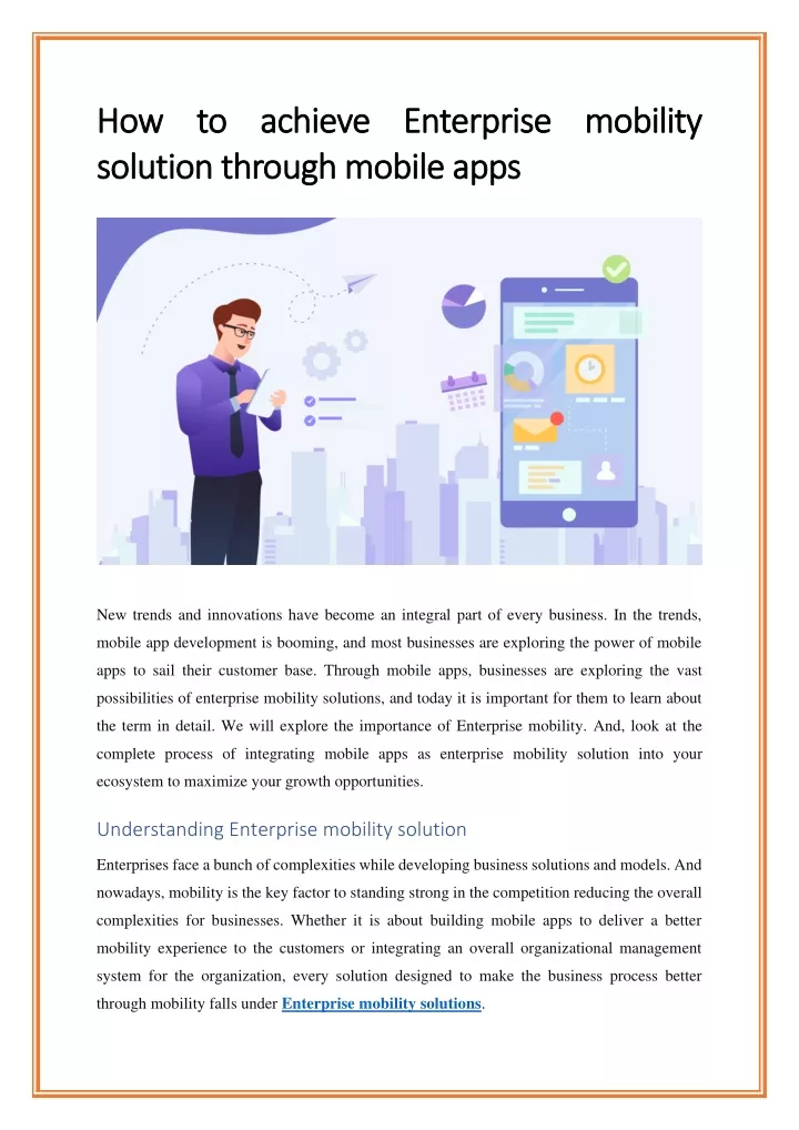 how to achieve enterprise mobility how to achieve