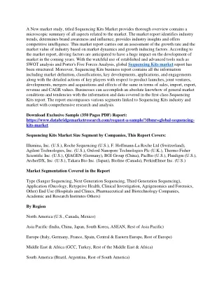 a new market study titled sequencing kits market