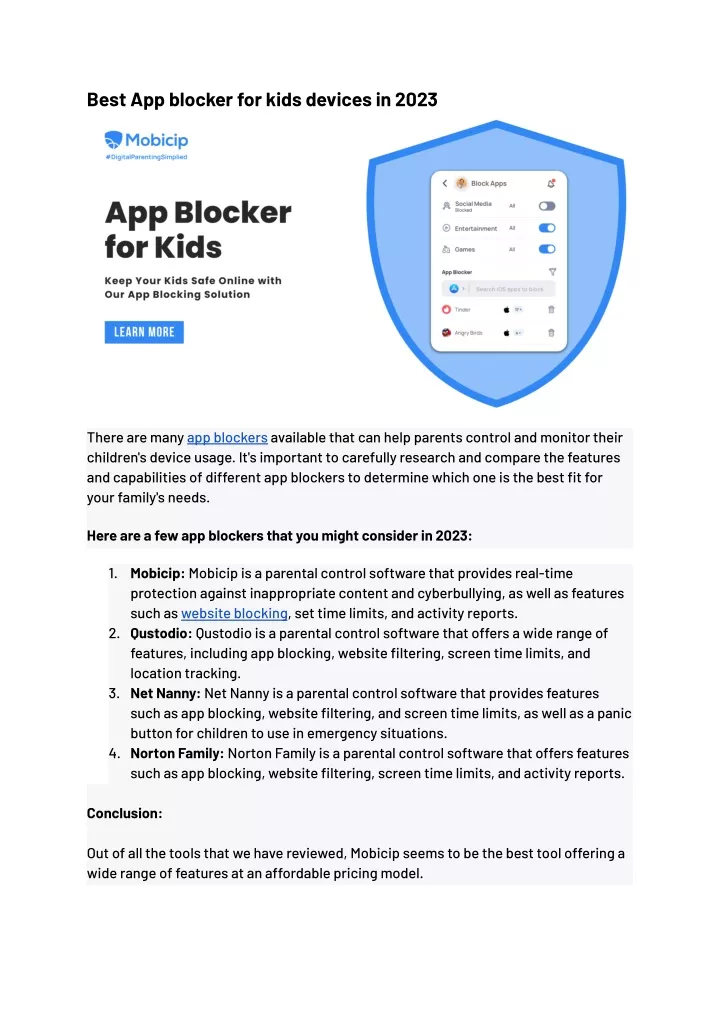 best app blocker for kids devices in 2023