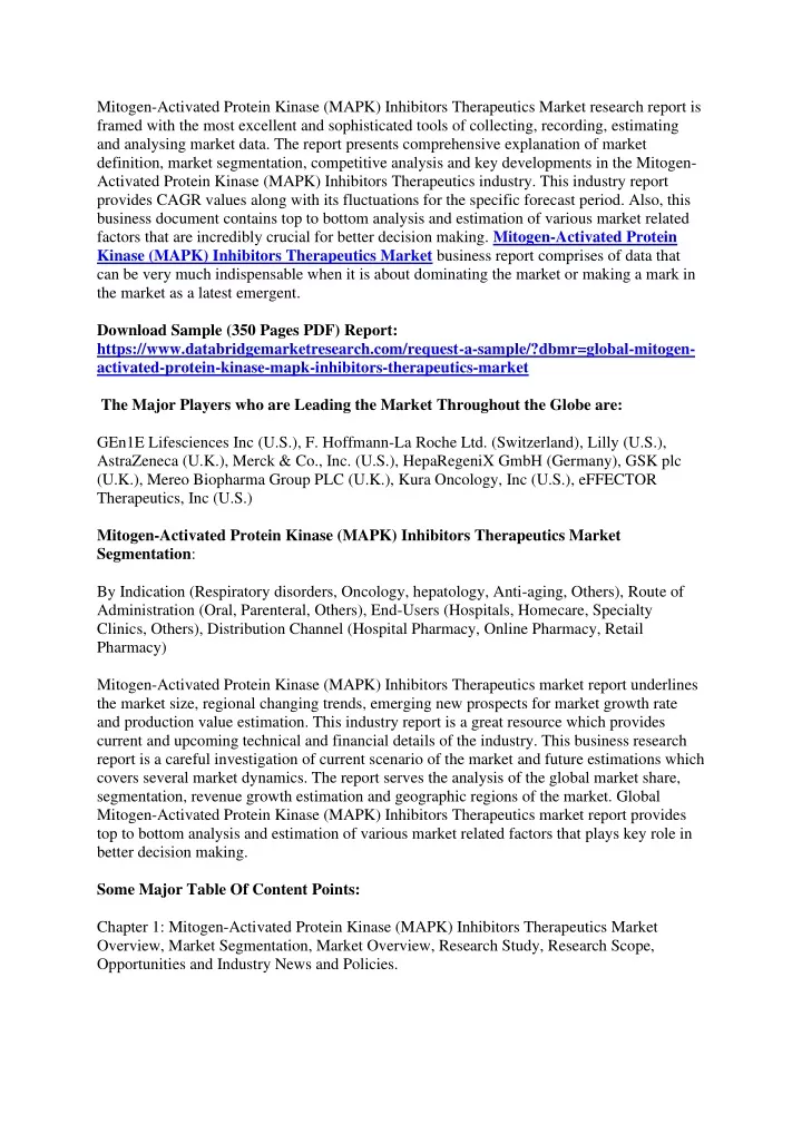 mitogen activated protein kinase mapk inhibitors