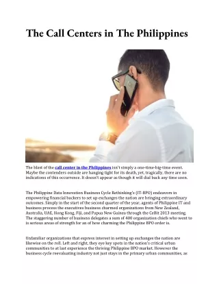 The Call Centers in The Philippines