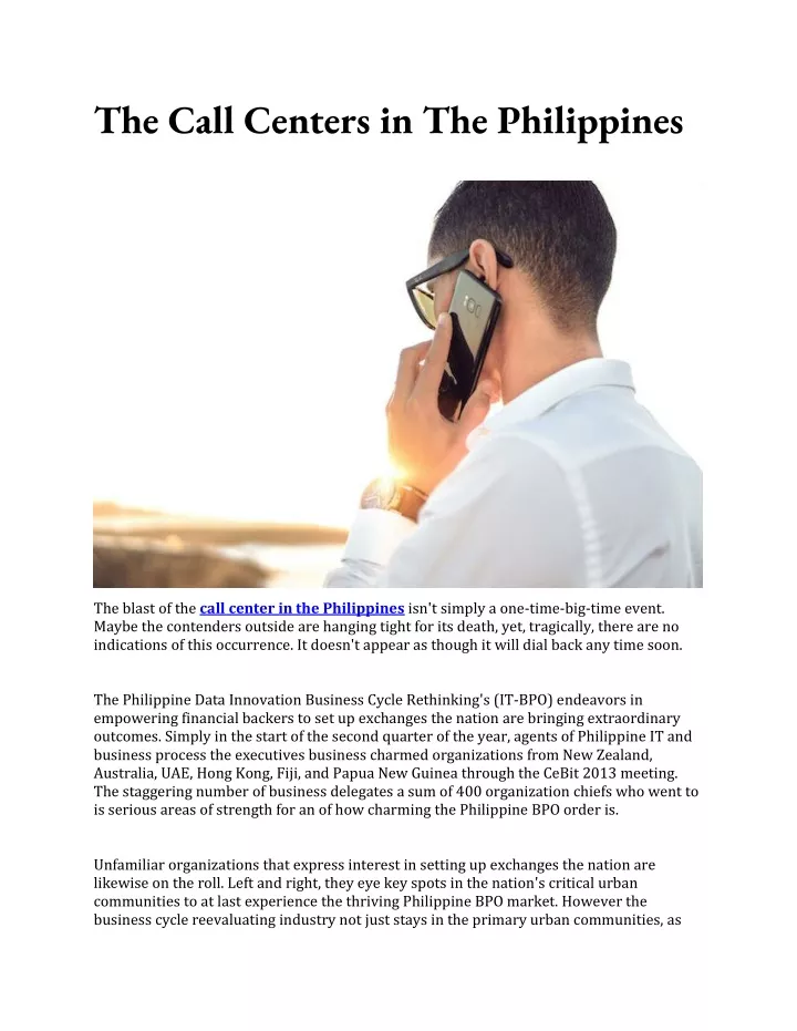 the call centers in the philippines