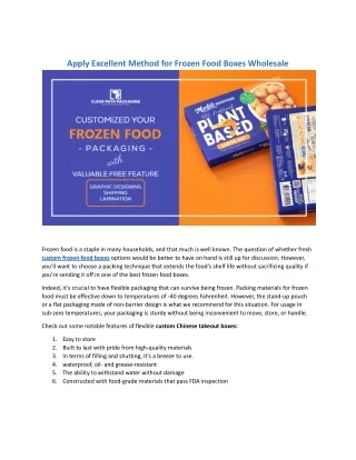 Frozen Food Boxes