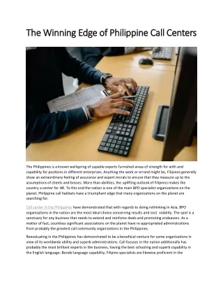 The Winning Edge of Philippine Call Centers