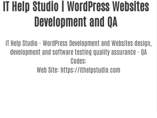 IT Help Studio | WordPress Websites Development and QA