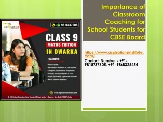 Classroom Coaching for School Students for CBSE Board