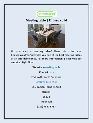 Meeting table | Enduro.co.id
