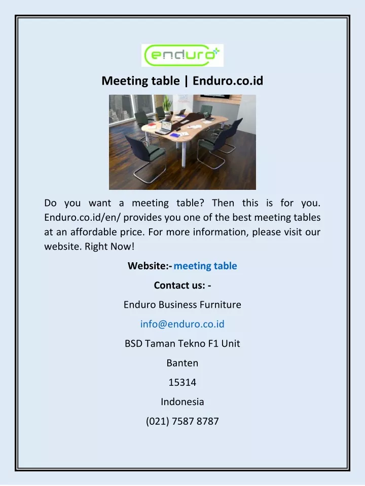 meeting table enduro co id