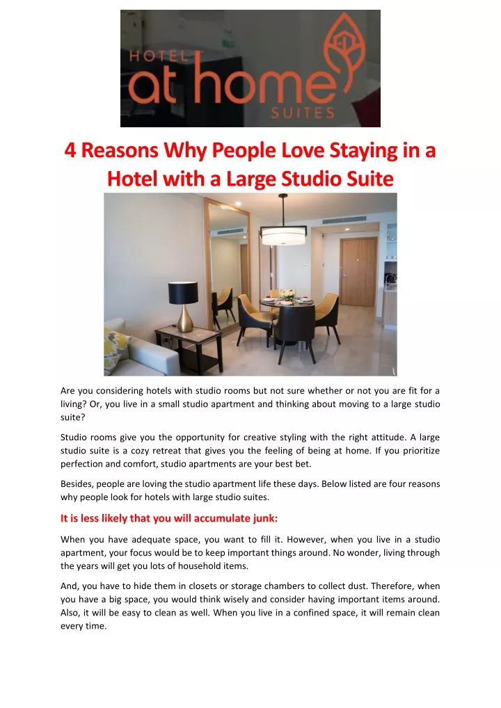 4 reasons why people love staying in a hotel with