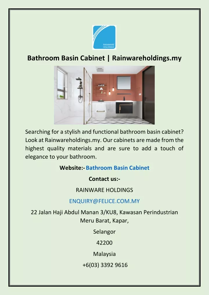 bathroom basin cabinet rainwareholdings my