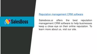 Reputation Management Crm Software  Salesboss.ai