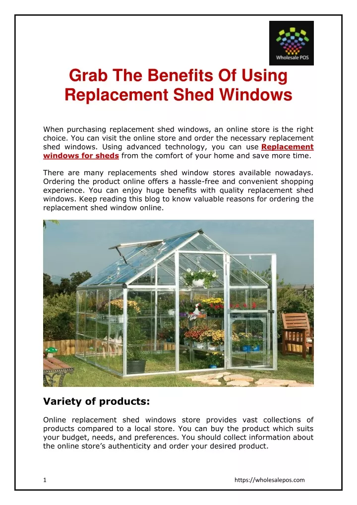grab the benefits of using replacement shed