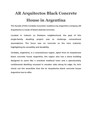 ar arquitectos black concrete