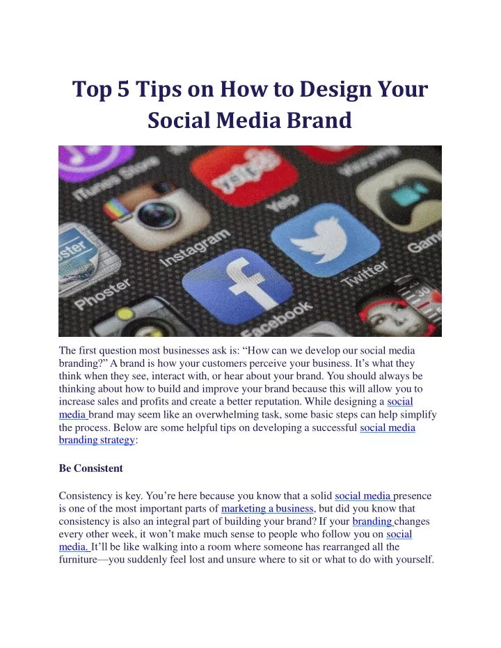 top 5 tips on how to design your social media brand