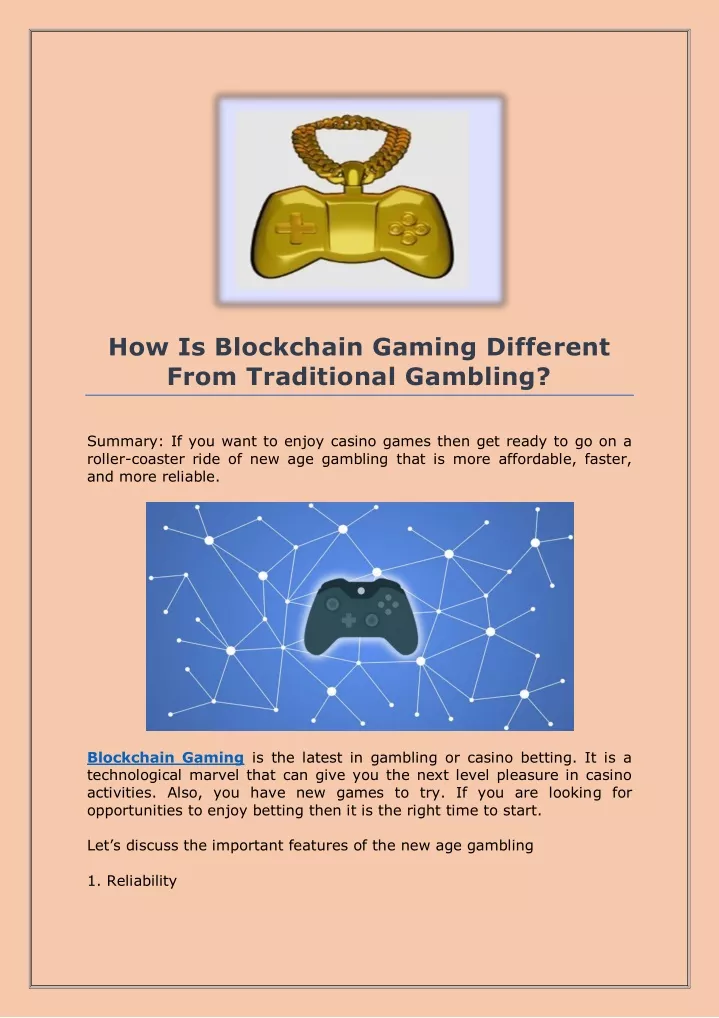 how is blockchain gaming different from