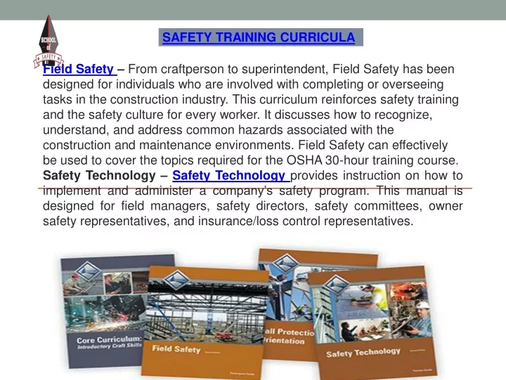safety training curricula
