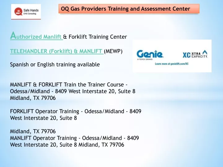 oq gas providers training and assessment center